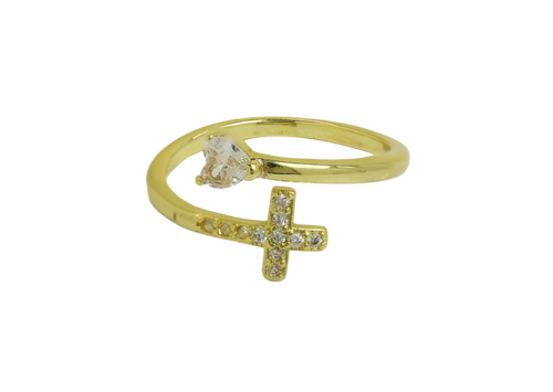 Anillo de cruz+ corazón ✨